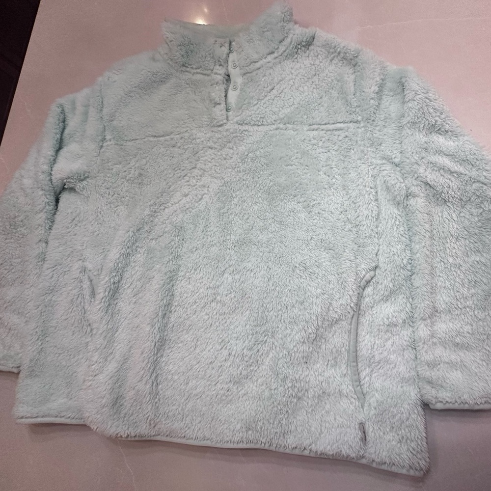 Eddie Bauer Plush Fleece in Soft Blue, XL